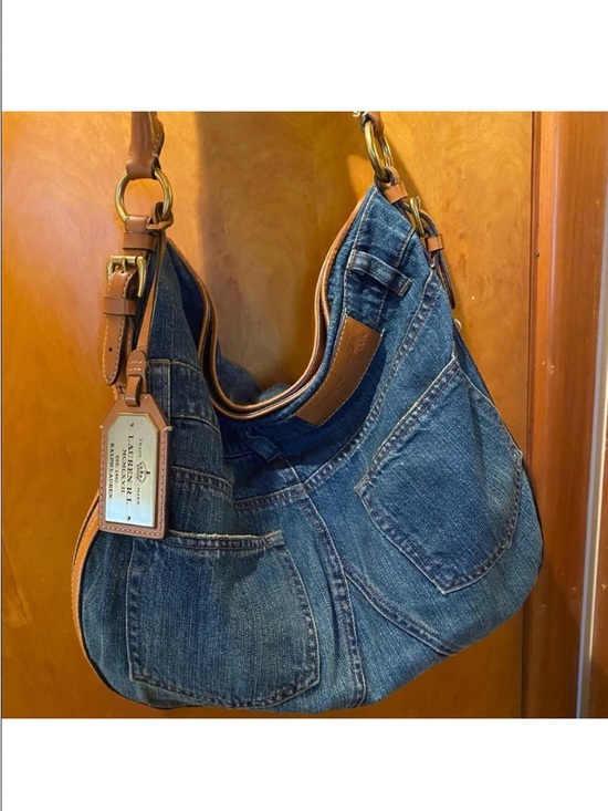 Ralph Lauren Handbags - Ralph Lauren Denim Leather Hobo Handbag EXTREMELY RARE❣️
